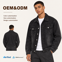 Produsen Jaket Denim Pria Kustom, Jaket Jeans Oversize Vintage Washed, Harga Pabrik OEM ODM, Pakaian Luar Pria Retro Kustom
