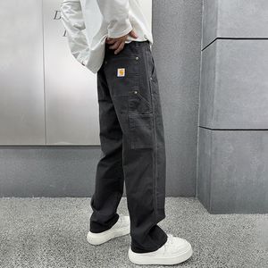 Dört Mevsim Yeni High-end Denim Kot Erkek Boot Cut Bol Kesim Günlük İş Pantolonu Yaz İlkbahar Sonbahar Kış Düğmeli Yıkanmış - Product Image 6