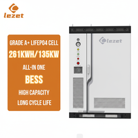 Système solaire hybride BESS Lezet E261S135 135KW 261KWh, solution avec batterie LiFePO4, refroidissement liquide, protection IP67, tout en un coffret