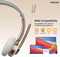 BT-782 sur l'oreille 5.0 bandeau sans fil antibruit casque avec microphone intégré pour ordinateur portable centre d'appel bureau
