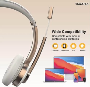 BT-782 sur l'oreille 5.0 bandeau sans fil antibruit casque avec microphone intégré pour ordinateur portable centre d'appel bureau - Product Image 5