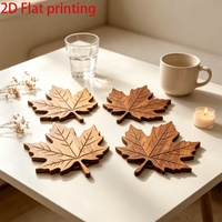 Sous-verre élégant en bois en forme de feuille d'érable, résistant à la chaleur, fabriqué en Chine, idéal pour Noël