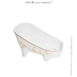 버블 업 5.6 "화이트 세라믹 미니 욕조 비누 접시 작은 디스펜서 세라믹 욕실 액세서리 비누 세이버 - Product Image 6