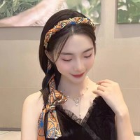 Bando pita rantai Vintage musim panas desain kain Satin elegan aksesori rambut kualitas tinggi penjualan laris