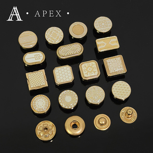 Nút Apex Nhà Máy Tùy Chỉnh 10Mm 12Mm Kẽm Hợp Kim Logo Thương Hiệu Mô Hình Nút Vàng Chất Lượng Cao Quần Áo Thobe Kim Loại Snap Nút - Product Image 1