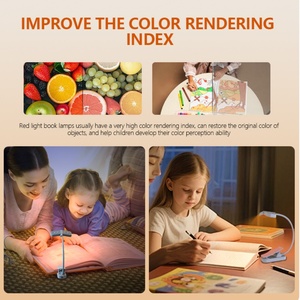 EGH USB Rechargeable LED Reading <b>Light</b> Eye-Caring Adjustable Brightness with 3 Color Temperatures Battery Powered <b>Bedside</b> <b>Light</b> - Product Image 3