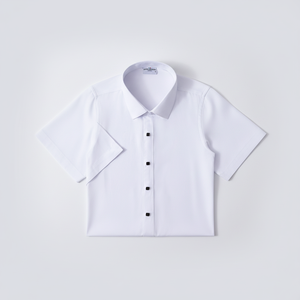 <span class=keywords><strong>Camicia</strong></span> Elegante da <span class=keywords><strong>Uomo</strong></span> Premium ODM, Slim Fit, Bianca, Manica Corta, in Maglia Traspirante di Cotone e Viscosa, per Business Casual - Product Image 4