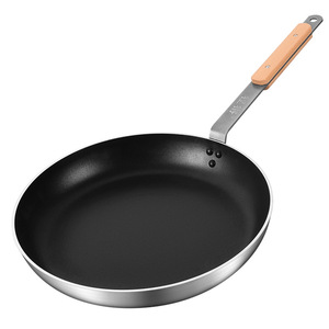 Sartén antiadherente de 32 cm con mango de madera para cocinas de inducción y de gas, uso doméstico en la cocina. - Product Image 3