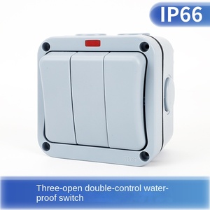 Prise murale britannique ignifuge, anti-poussière, étanche IP66, 1 GANG 2 VOIES 220V 16A/20A Gris - Product Image 6