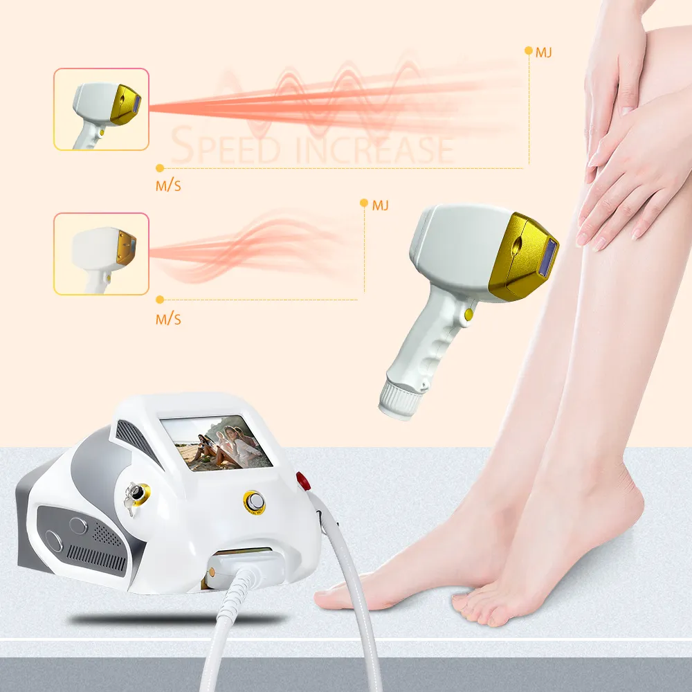 Laser Dioda 808nm Ice Platinum Kecepatan 755 808 1064nm Peralatan Salon Laser Penghilang Bulu Maquina De Depilacion Laser Diodo