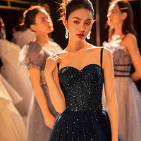 Robe de soirée de la série Starry, haut de gamme, luxe léger, tempérament, nouveau style, réunion annuelle, animatrice, longue robe pour femmes