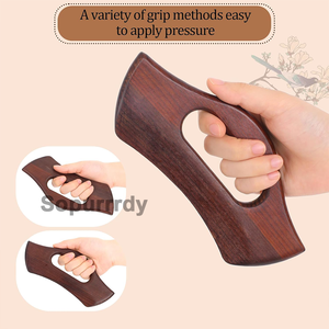 Outil Gua Sha multifonctionnel en bois massif avec logo personnalisé, pour massage des méridiens et drainage lymphatique, grattoir manuel en bois pour hommes et femmes - Product Image 4