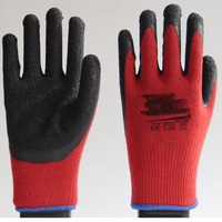 Gants de travail d'hiver en coton thermique froissé avec paume enduite de latex pour temps froid