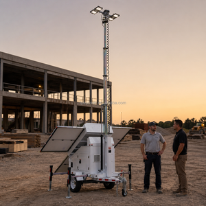 Tour d'éclairage mobile solaire hybride TPE-1200TLH avec générateur à essence 2kW et batterie 16,08 kWh pour la construction, l'exploitation minière et la location TP - Product Image 3