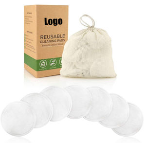 Tampon démaquillant réutilisable rond <span class=keywords><strong>lavable</strong></span> éponge en bambou démaquillage nettoyage du visage <span class=keywords><strong>disque</strong></span> d'essuyage pot en bambou support de boîte - Product Image 5