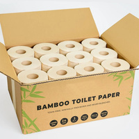 Vente chaude Écologique 2/3 Ply Bambou Papier Toilette 48 Rouleaux Par Carton Doux Fort pour Un Usage Domestique Échantillon Gratuit Pas Cher Tissu
