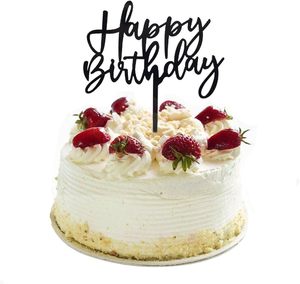 Decorazione per Torta <span class=keywords><strong>di</strong></span> <span class=keywords><strong>Compleanno</strong></span> in Acrilico Nero - Topper per Cupcake e Decorazioni per Torte per Feste <span class=keywords><strong>di</strong></span> <span class=keywords><strong>Compleanno</strong></span> <span class=keywords><strong>di</strong></span> <span class=keywords><strong>Bambini</strong></span> o Adulti - Product Image 2