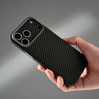 JOYPORODO V-K01 Coque de téléphone classique en fibre d'aramide, ultra-fine, antichoc, en fibre de carbone, protection pour iPhone 15 16 17 Pro Max