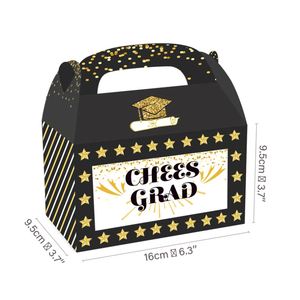 Caja de Regalo de Papel Plegable Portátil, Cajas de Regalo para Pasteles y Dulces, Cajas de Papel Kraft para Decoraciones de Graduación - Product Image 3