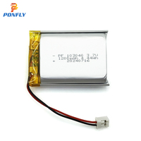 Batterie polymère rechargeable PONFLY 1200mAh 3.7V 103040 avec PCB et fils, certifiée CE/RoHS, 500 cycles