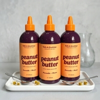Bouteille souple Drizzle 16oz 500ml en HDPE PET pour beurre de cacahuète, bouteille Graza, récipient en plastique avec bouchon à embout rotatif pour sauces