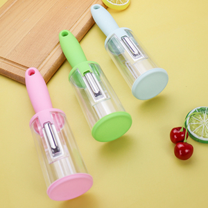 Utensilios de cocina multifuncionales, pelador de patatas y verduras de acero inoxidable, con caja de almacenamiento - Product Image 4