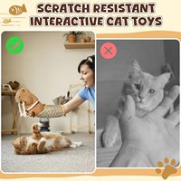 Mainan kucing bermain interaktif menyenangkan hadiah mainan sarung tangan kuat tahan lama boneka kucing gulat