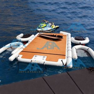 Dock modulaire gonflable robuste |   Plateforme flottante antidérapante en forme de C pour lacs, piscines et marinas - Product Image 5