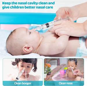 2 aspirateurs nasaux professionnels pour bébé de 10 ml, nettoyeur <span class=keywords><strong>nasal</strong></span> pour bébé avec <span class=keywords><strong>embout</strong></span> d'aspiration <span class=keywords><strong>nasal</strong></span> en silicone lavable et réutilisable - Product Image 6