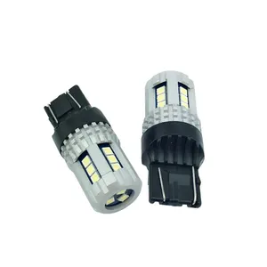 Bombilla LED de freno para coche, luz de parada trasera 3030smd, p21w/5w bay15d, superbrillo, 7443