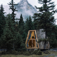 Maison de camping faite à la main Aménagement d'un loft double Assemblage facile Petite maison préfabriquée en bois Maison en rondins avec chambre à coucher