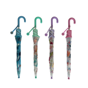 Parapluie pour enfants à 6 baleines avec poignée en J - Design champêtre en fibre de verre, diamètre ouvert 87 cm - Product Image 2