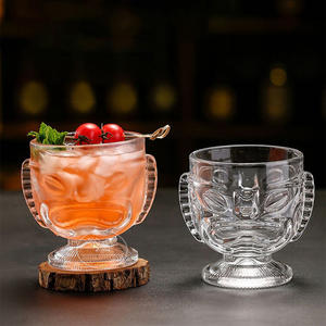 Clear Hawaii Style Copa de vidrio para beber sin plomo para cócteles 15oz 450mL Copas transparentes de cóctel <span class=keywords><strong>Tiki</strong></span> Cristalería de vino exótico - Product Image 1