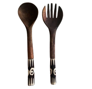 Ensemble de couverts en bois d'acacia de meilleure qualité couverts en bois vaisselle faite à la main couverts couteau à dîner cuillère à dessert - Product Image 5