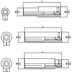 FERVI - BI4E2L041 3/4'' Deep hexagonal <b>impact</b> <b>socket</b> - EAN 8012667272623 <b>IMPACT</b> <b>SOCKETS</b> AND ACCESSORIES - Product Image 2