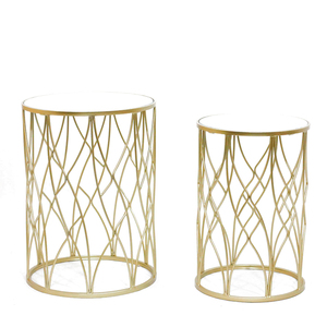 <strong>Small</strong> <strong>Round</strong> <strong>Table</strong> Set Mirror Coffee <strong>Table</strong> Display <strong>End</strong> Console <strong>Table</strong> Metal Living Room Furniture Gold Provided Modern 1 Set T/T - Product Image 4