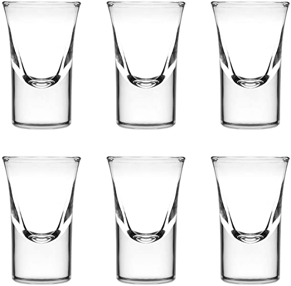 fast delivery 1oz Shot Glass Set of 6,Heavy Base Clear Shot Glass Whisky Brandy 30mlVodka glass