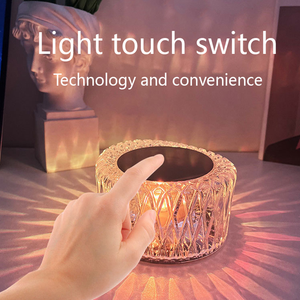 Nido forma batería recargable Interruptor táctil <span class=keywords><strong>Led</strong></span> lámpara de mesa de cristal transparente iluminación de mesa de cristal para decoración del hogar regalo - Product Image 3