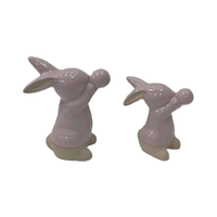 Oeuf de lapin en céramique pour le printemps Pâques Accessoires de table pour enfants Objets décoratifs pour la maison ou le bureau