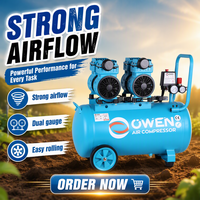 Compresseur d'air portable monophasé 220V à piston lubrifié avec pompe pour fournitures dentaires