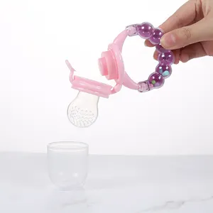 MU 최고 판매 젖꼭지 피더 딸랑이 벨 핸들 실리콘 Teether 아기 유아 젖꼭지 Teether