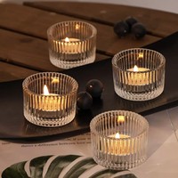 Offre Spéciale – Bougie en Verre Rayé à Parois Épaisses et Résistantes à la Chaleur pour la Décoration de la Maison et de Mariages