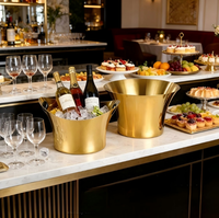 Refroidisseur à vin en acier inoxydable de qualité supérieure avec poignée en laiton pour seau à glace et bacs à vin pour bars et fêtes