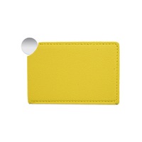 Miroir de Maquillage Pliable Personnalisé pour Bureau, Simple Face, Carré, en Cuir PU, Certifié CE, Idéal pour la Maison et les Voyages