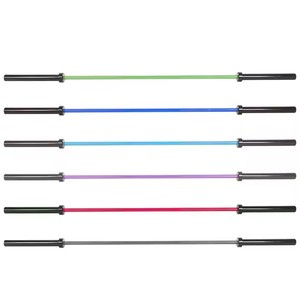 TOPTONS Super March Vente en gros de haute qualité Logo personnalisé Acier à ressort haute résistance 15KG 20KG <span class=keywords><strong>Barre</strong></span> d'haltères colorées - Product Image 6