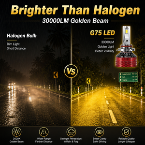 ไฟหน้า LED สีเหลืองทอง XVIEW 3000K 150W 30000LM H4 H7 H11 ไฟตัดหมอกสำหรับรถยนต์ สำหรับฝนตกหนัก ให้แสงสว่างทะลุทะลวงได้ดี <span class=keywords><strong>ราคา</strong></span>ขายส่ง - Product Image 6