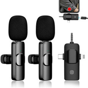 Micrófonos de solapa de transmisión K15, micrófono Lavalier inalámbrico 3 en 1 para transmisión en vivo, micrófono de teléfono para juegos, reducción de ruido, inalámbrico - Product Image 2