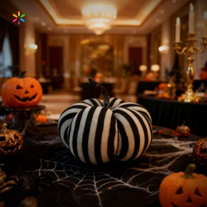 Decoración de Calabaza con Patrón de Rayas Blancas y Negras para el Día de Acción de Gracias, Otoño, Festival de la Cosecha, Halloween, de Susangifts Factory - Product Image 2