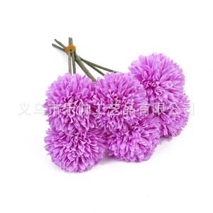 Flor Artificial de Crisantemo de Seda, 6 cm, Redonda, Elegante, Decoración de Boda, Arreglo de Mesa, Blanco Lechoso, Azul Claro, Violeta - Product Image 5