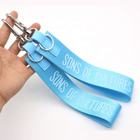Lanière porte-clés personnalisée en nylon tissé jacquard brodé de haute qualité, couleur teinte sur mesure avec logo, accessoire mobile, bracelet de poignet